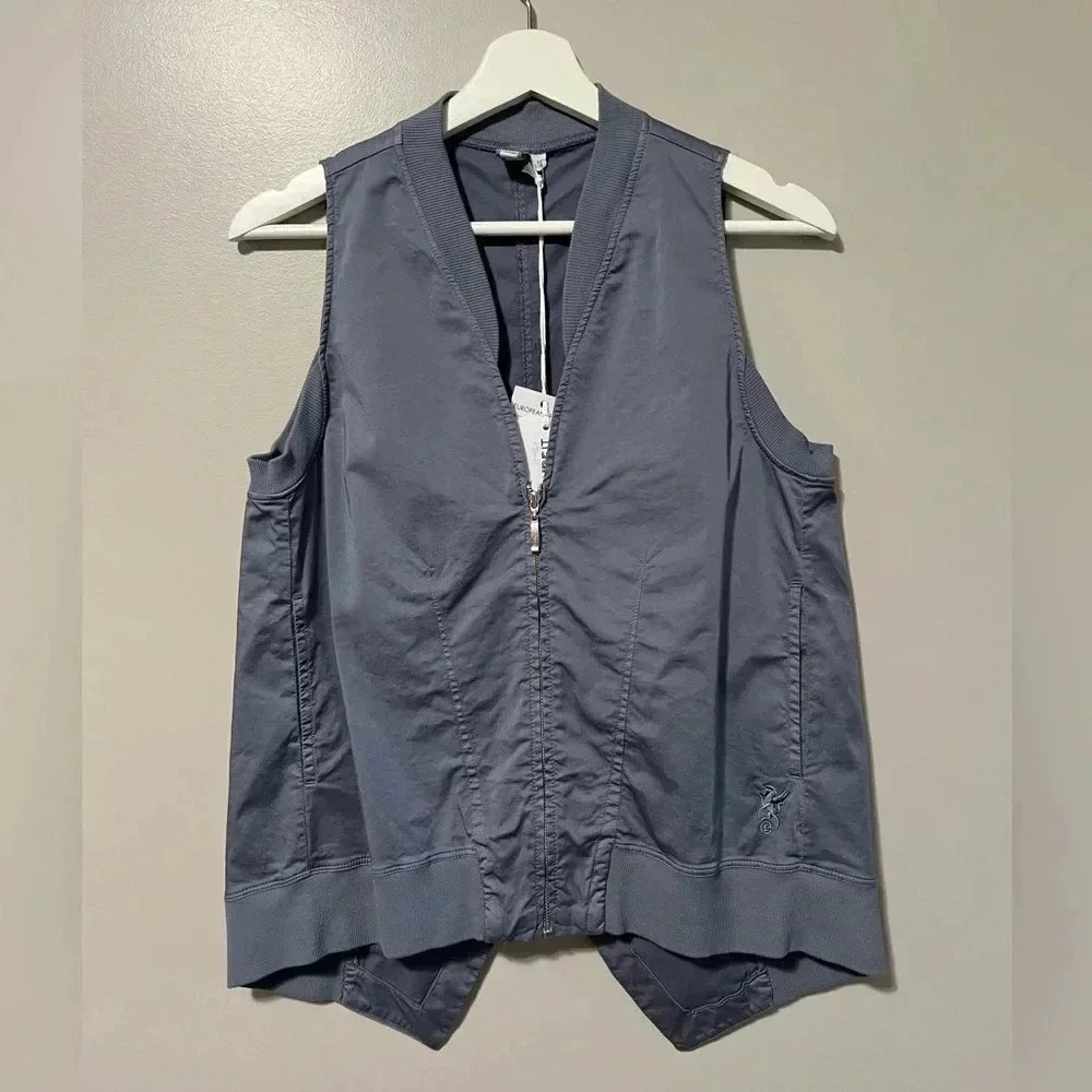 European Culture Sleeveless Full Zip Vest